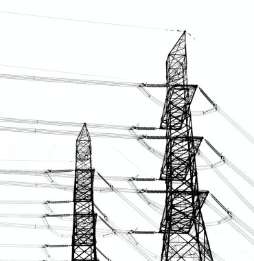 Two High Voltage Power Masts clipart