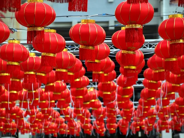 Många kinesiska röda lyktan — Stockfoto