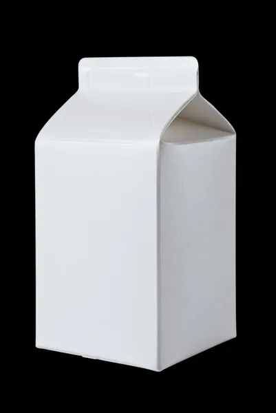 Mjölk box per halv liter på svart — Stockfoto