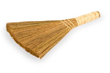 Broom straw on white background clipart