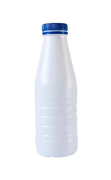 Белая бутылка на белом фоне с вырезкой пути — стоковое фото