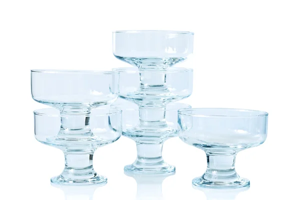 Šest skla-Zmrzlinový pohár s ořezovou cestou — Stock fotografie
