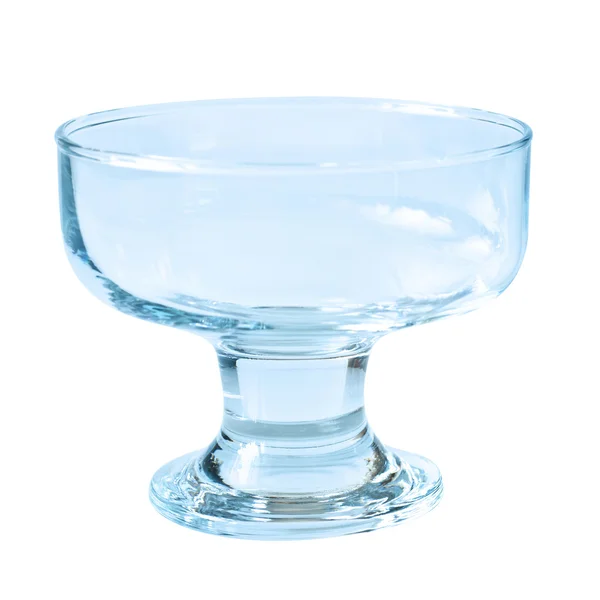 Een glas consumptie-ijs kom met uitknippad — Stockfoto