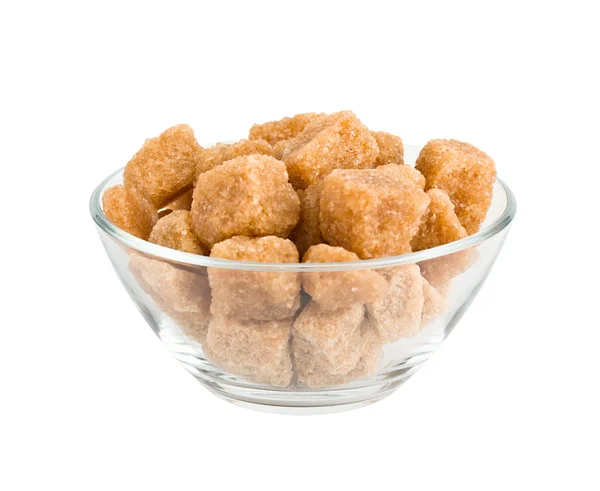 stock image Sugar cubes in a bowl on a white background