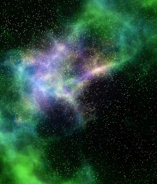 Awan luar angkasa nebula dan bintang-bintang — Stok Foto
