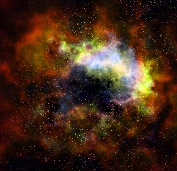 Nebulosa e estrelas da nuvem do espaço exterior — Fotografia de Stock