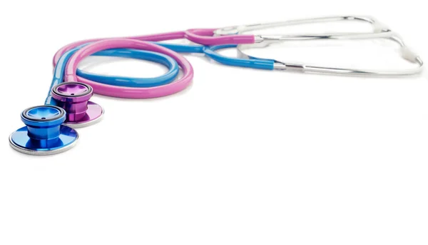 Pink and blue stethoscopes — Stock Photo, Image