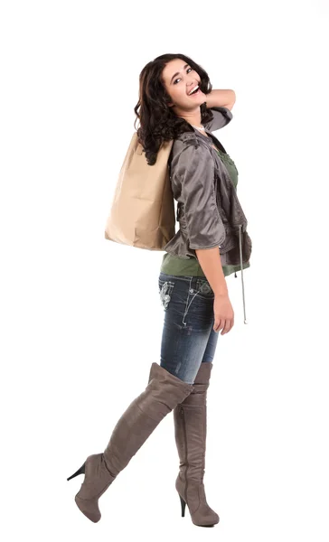 Mujer joven con compras — Foto de Stock