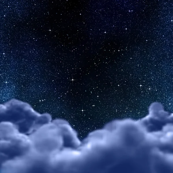 Ruimte of nacht hemel door wolken — Stockfoto