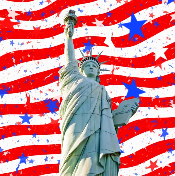 Statue liberty stars stripes for 4th july — Stock Photo, Image