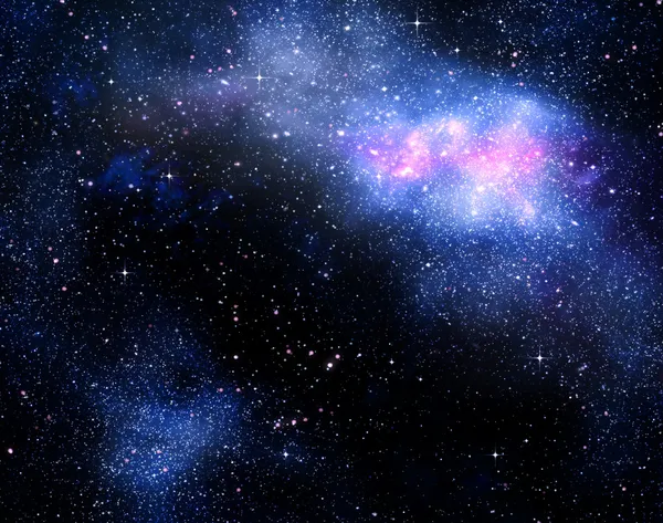 Yıldızlı derin uzaya nebual ve galaksi — Stok fotoğraf