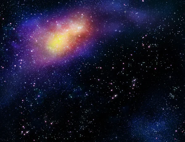 Nebulosa espacial profunda estrellada y galaxia — Foto de Stock