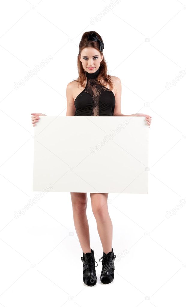 Sexy Girl Holding Sign