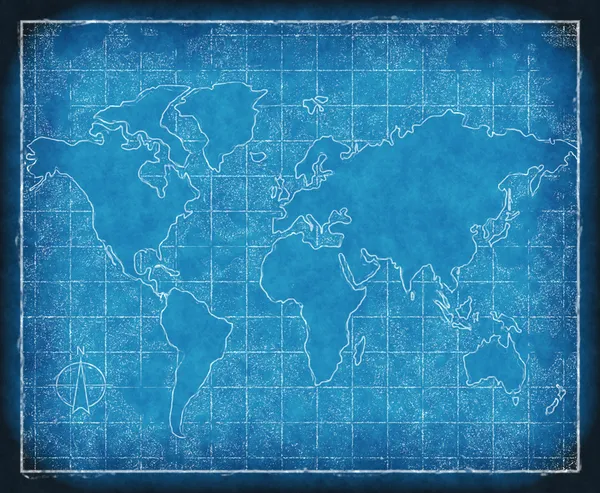 Карта мирового чертежа — стоковое фото