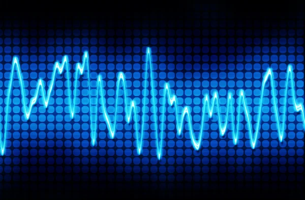 Gelombang suara sinus elektronik biru — Stok Foto
