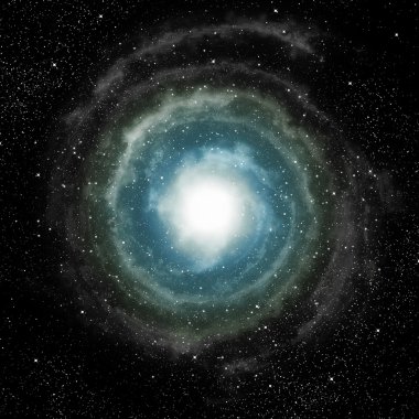 Spiral galaxy in deep outer space clipart