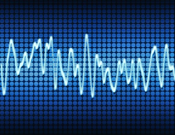 Blå elektronisk sinus lydbølge - Stock-foto