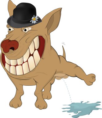 Very cheerful dog. Cartoon clipart