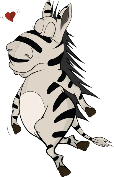 Verliebtes Zebra. Karikatur — Stockvektor