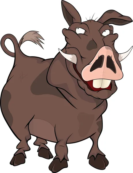 Wild boar.Cartoon. — Stock Vector