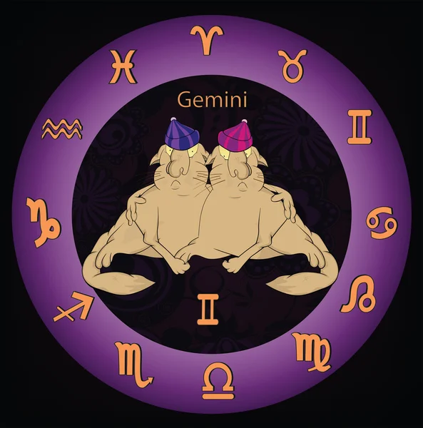 Signes du zodiaque jumeaux — Image vectorielle