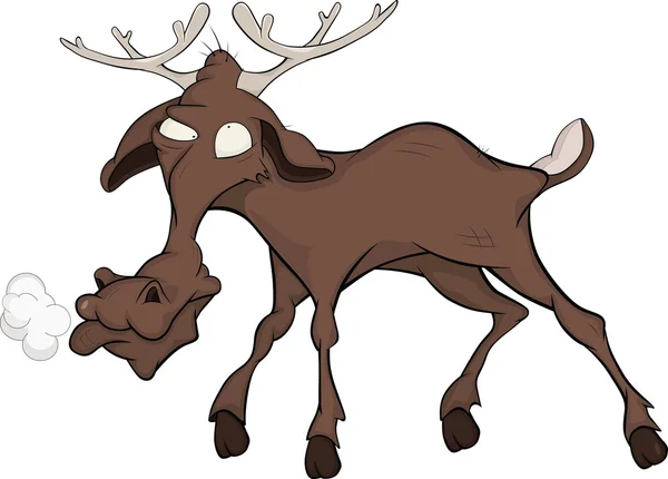 Elk. Cartoon — Stock Vector