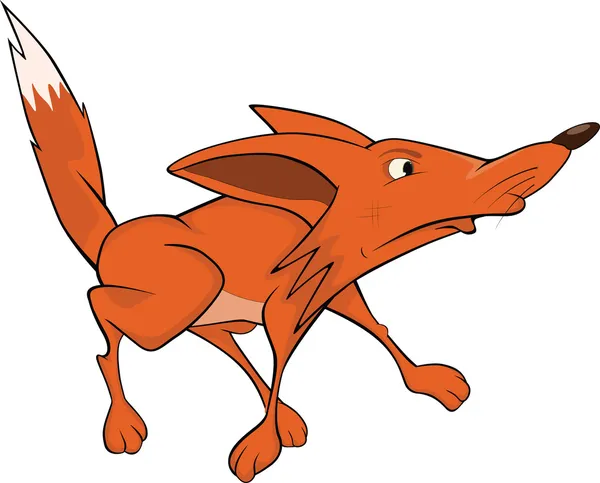 Red fox. Cartoon — Stock vektor