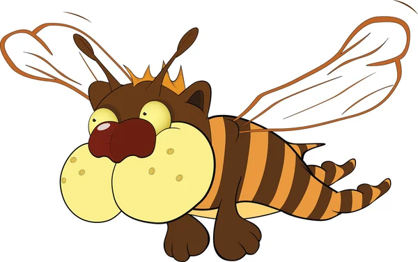Pequeña abeja. Caricatura — Vector de stock