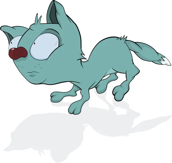 Tmavě modrá kočka. kreslený — Stockový vektor