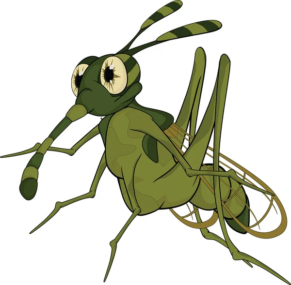 Una zanzara terribile. Cartone animato — Vettoriale Stock