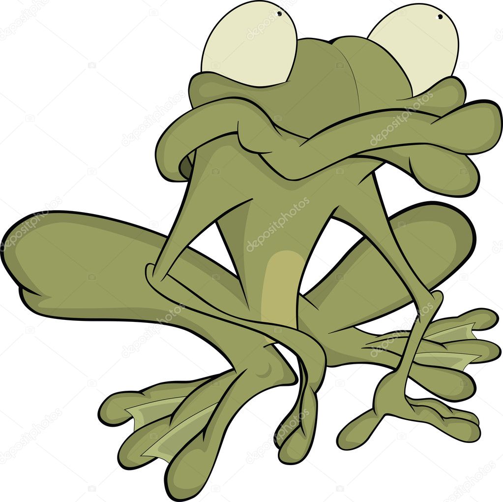 The big green toad . Cartoon