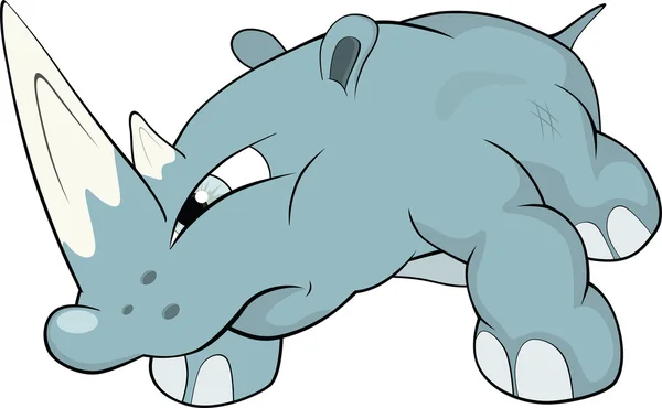 Nosorožec .cartoon — Stockový vektor