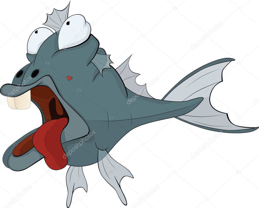 Deep-water fish. Cartoon Stock Vector Image by ©liusaart #5604108