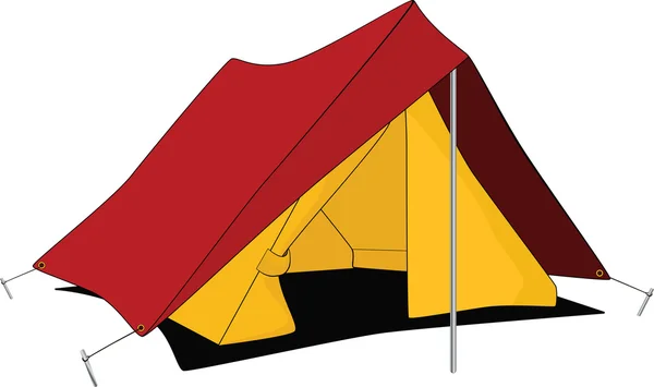 Tente rouge. Caricature — Image vectorielle