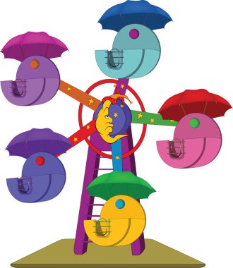 Carousel. Cartoon clipart