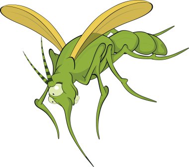 Terrible mosquito. Cartoon clipart