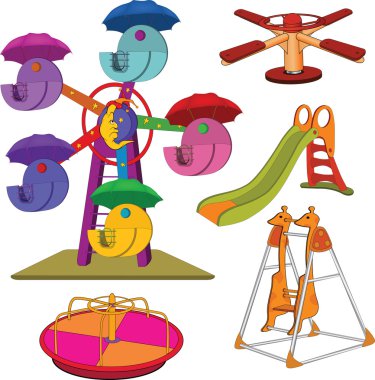 The complete set a children's swing. Cartoon clipart