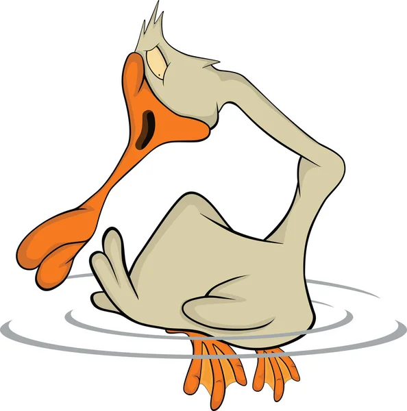 鸭。卡通 — 图库矢量图片
