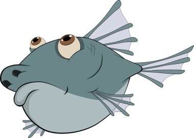Deep-water fish. Cartoon clipart