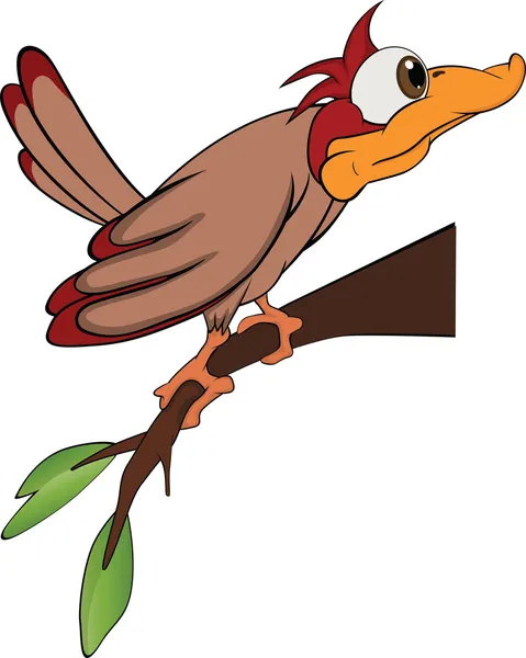 Pica-pau-de-pássaro. Desenhos animados — Vetor de Stock
