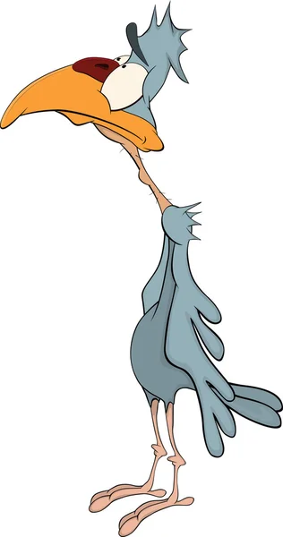 Triest donker blauwe vogel. Cartoon — Stockvector
