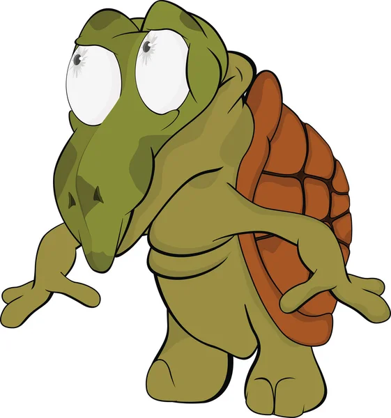 Small turtle. Cartoon — Stock Vector