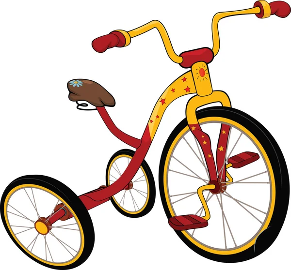 Triciclo infantil. Caricatura — Vector de stock