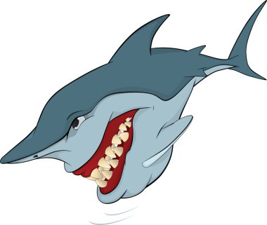 Cheerful shark. Cartoon clipart