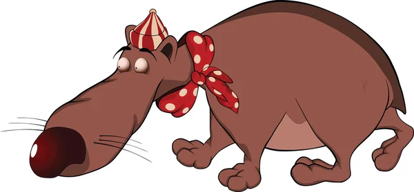 Brunbjörn i willows en mössa och en halsduk. Cartoon — Stock vektor