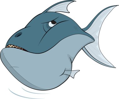 Deep-water fish. Cartoon clipart