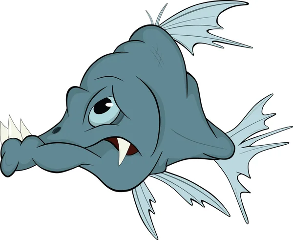 深水鱼。卡通 — 图库矢量图片