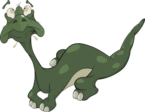 Little green lizard. Cartoon — Stock Vector