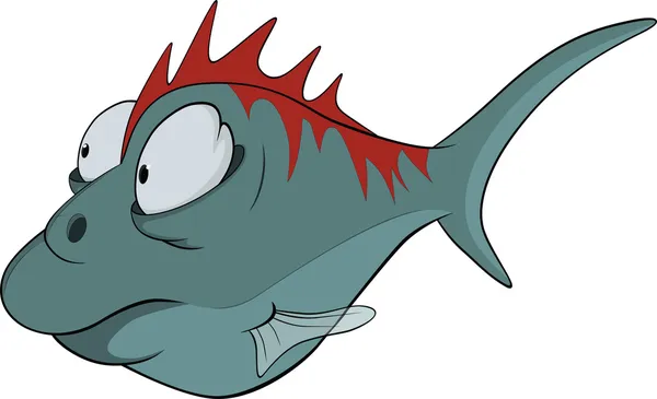 Deep-water fish. Cartoon — Stock Vector