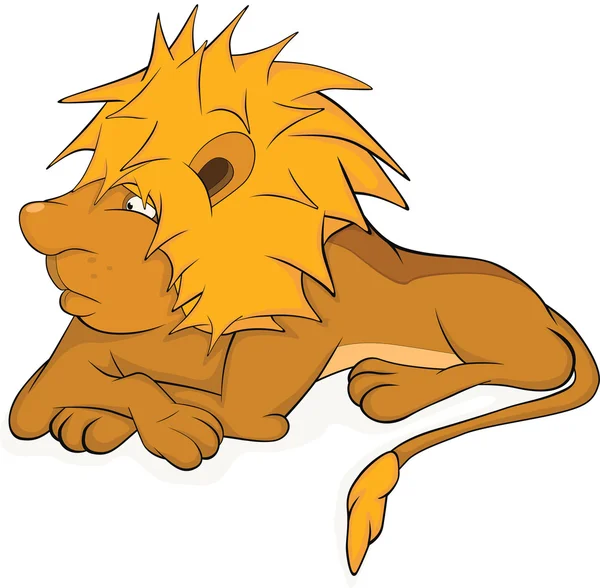 Fiatal oroszlán. Rajzfilm — Stock Vector